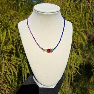 Gemstone, Czech Glass Beaded Necklace ~ Artisan Jewelry